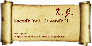 Kacsándi Juvenál névjegykártya